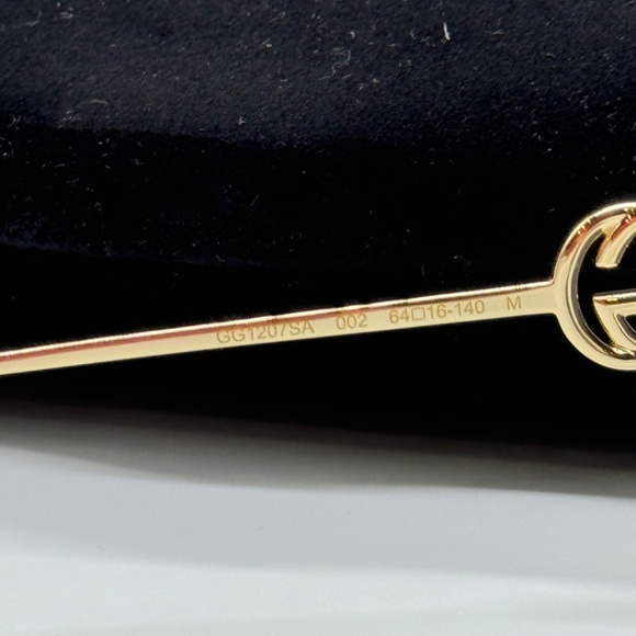 NEW GG1207SA 002 GUCCI GOLD GREY SQUARE WOMEN GUCCI SUNGLASSES - Picture 14 of 16